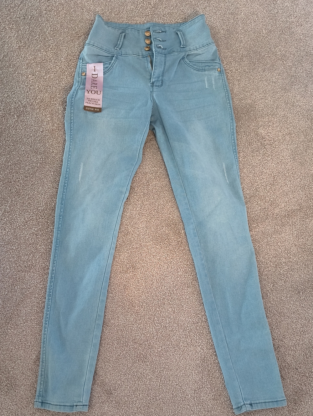 NWT Cutie Pie Jeans Light Blue High-Waist Misses 7